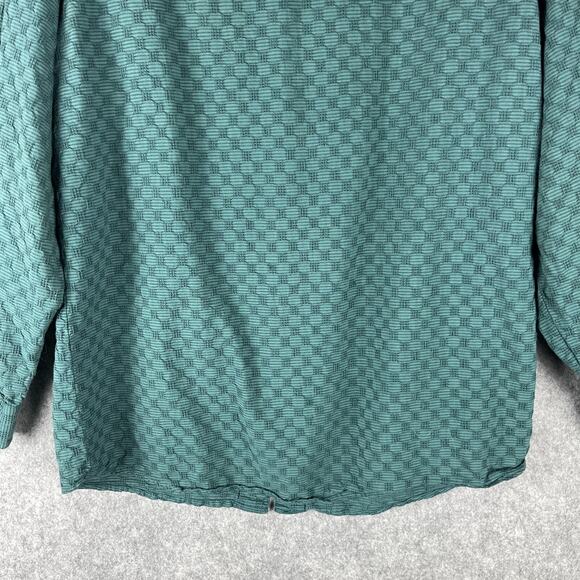 Vintage Guess Georges Marciano Shirt Mens 2 Green Textured Button Up 80s USA - Picture 13 of 15